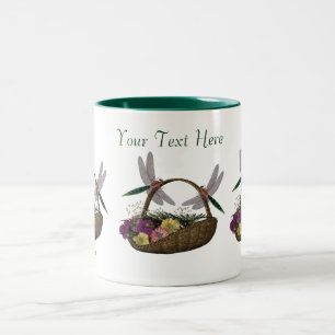Dragonflies On Flower Basket Coffee Mug