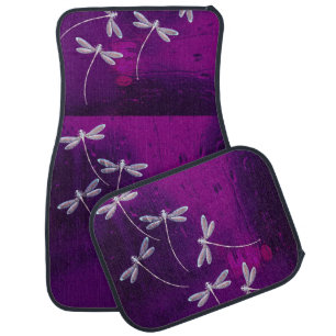 Dragonflies on water car floor mat