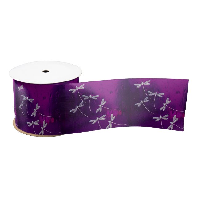 Dragonflies on water satin ribbon (Spool)