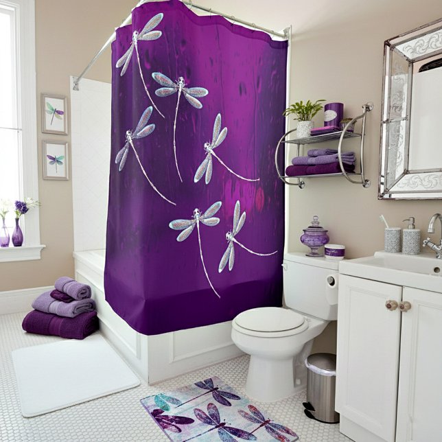 Dragonflies on water shower curtain (Creator Uploaded)