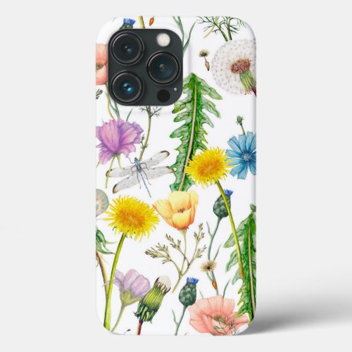 Dragonflies on Wildflowers  iPhone 13 Pro Case