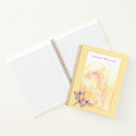 Dragonflies Over Pastel Color Abstract Custom Notebook
