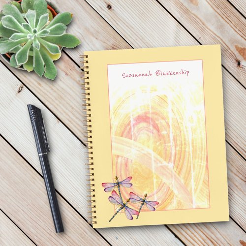 Dragonflies Over Pastel Color Abstract Custom Notebook