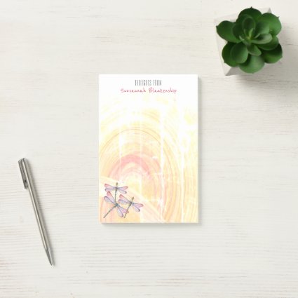 Dragonflies Over Pastel Color Abstract Custom