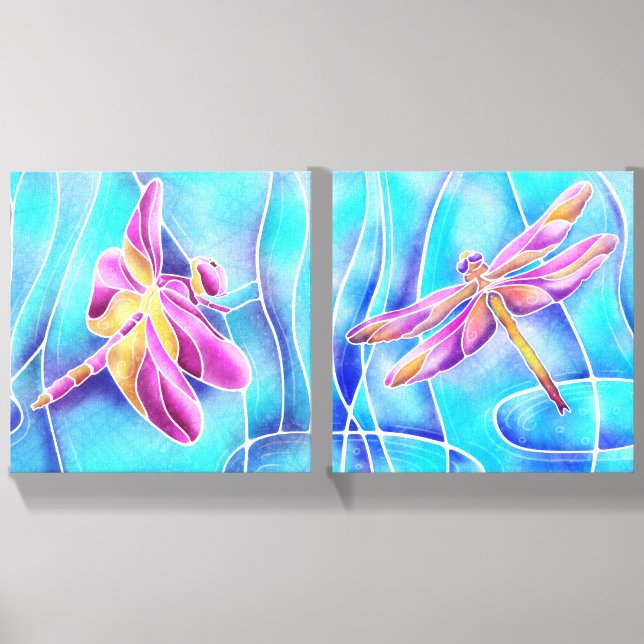 Dragonflies Over the Pond Canvas Photo Tile (Front Set)