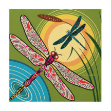 Dragonflies Over Water