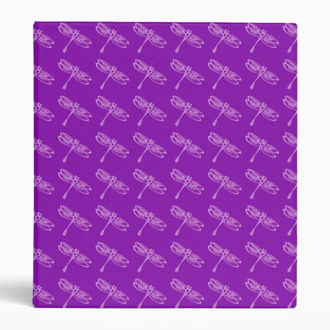 Dragonflies, pale orchid on deep purple binder (Front)