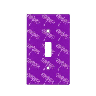 Dragonflies, pale orchid on deep purple light switch cover