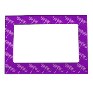 Dragonflies, pale orchid on deep purple magnetic frame