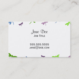 Dragonflies Pattern - Blue, Green, and Purple Business Card