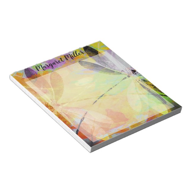 Dragonflies personalized notepad (Angled)