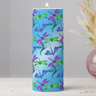 Dragonflies Pillar Candle