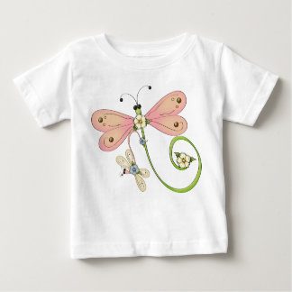 Dragonflies Pink Blue Green Insect Dress Baby T-Shirt