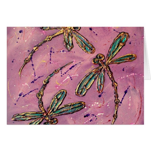 Dragonflies Pink Fizz Cards (Front Horizontal)