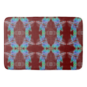  Dragonflies Red Abstract Customize Background  Bath Mat