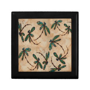 Dragonflies Rustic Cream Jewelry Box
