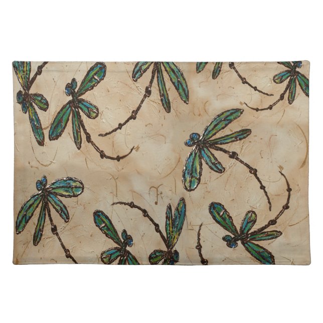 Dragonflies Rustic Cream Placemat (Front)