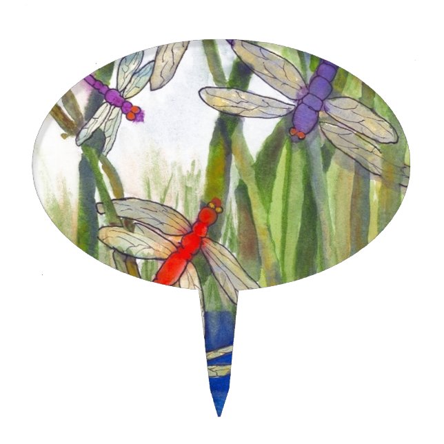 Dragonflies Summer Cake Topper (Front)
