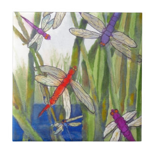 Dragonflies Summer Ceramic Tile