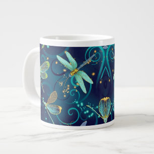 Dragonflies Teal 20oz Giant Coffee Mug