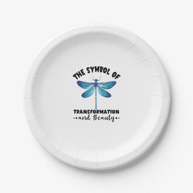 Dragonflies Transformation Beauty Nature Insect Dr Paper Plates (Front)