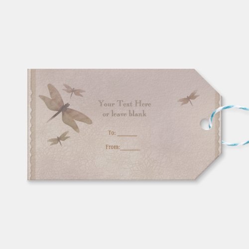 Dragonflies Vintage Dragonfly Chic Elegant Favor Gift Tags