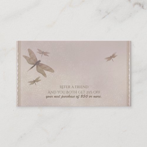 Dragonflies Vintage Dragonfly Chic Refer a Friend Referral Card