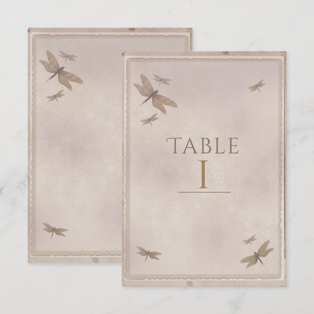 Dragonflies Vintage Dragonfly Chic Table Number (Front/Back)