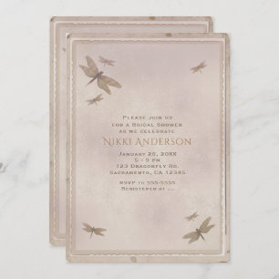 Dragonflies Vintage Dragonfly Elegant Invitation