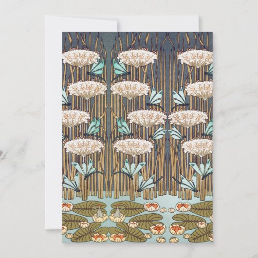 Dragonflies Water Lilies Marsh Art Nouveau (Front)