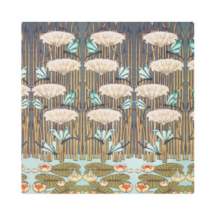 Dragonflies Water Lilies Marsh Art Nouveau