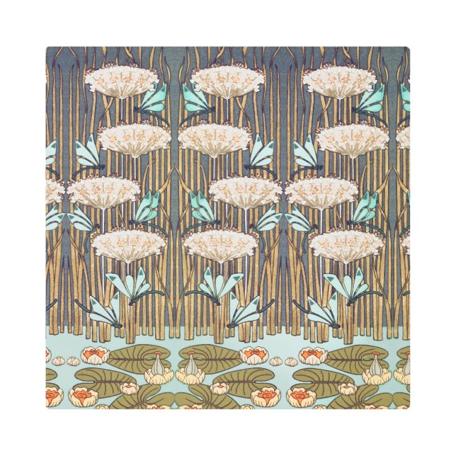 Dragonflies Water Lilies Marsh Art Nouveau (Front)