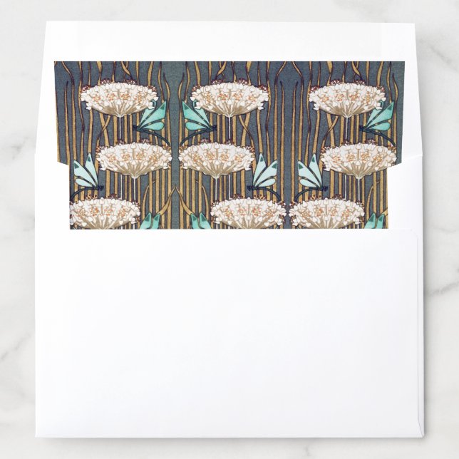 Dragonflies Water Lilies Marsh Art Nouveau Envelope Liner (In Envelope)