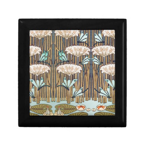 Dragonflies Water Lilies Marsh Art Nouveau Gift Box