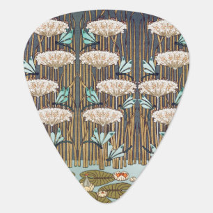 Dragonflies Water Lilies Marsh Art Nouveau Guitar Pick