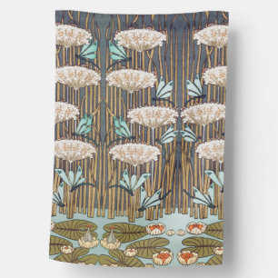 Dragonflies Water Lilies Marsh Art Nouveau House Flag