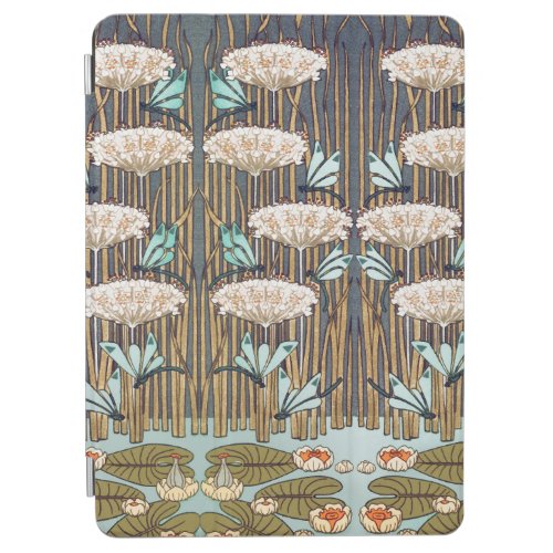 Dragonflies Water Lilies Marsh Art Nouveau iPad Air Cover