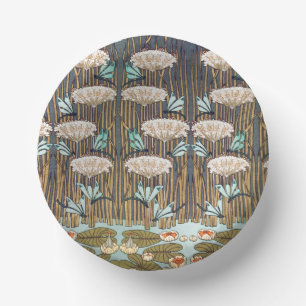 Dragonflies Water Lilies Marsh Art Nouveau Paper Bowls
