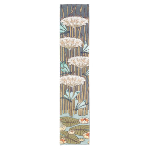 Dragonflies Water Lilies Marsh Art Nouveau Short Table Runner