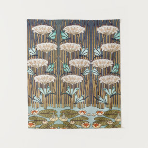 Dragonflies Water Lilies Marsh Art Nouveau Tapestry