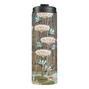Dragonflies Water Lilies Marsh Art Nouveau Thermal Tumbler