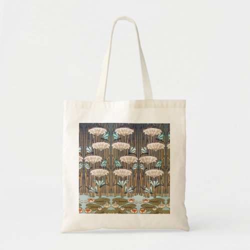 Dragonflies Water Lilies Marsh Art Nouveau Tote Bag