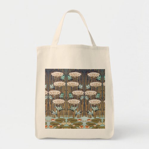 Dragonflies Water Lilies Marsh Art Nouveau Tote Bag