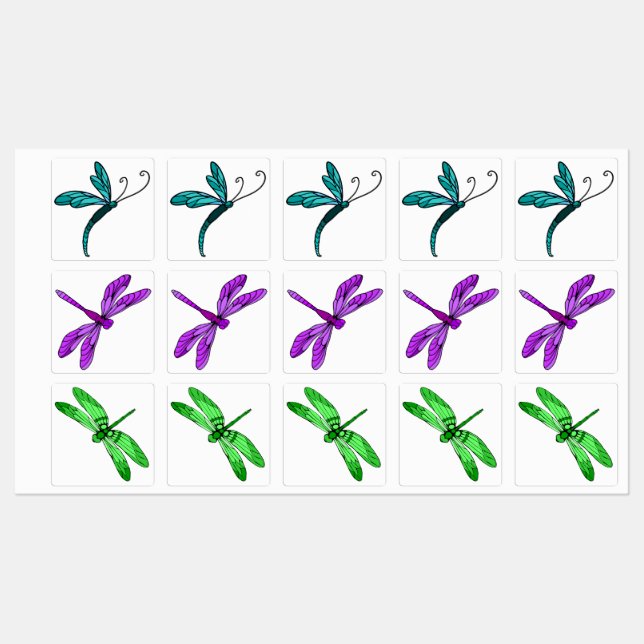 Dragonflies Waterproof Labels (Sheet)