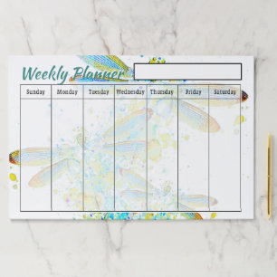 Dragonflies weekly planner sheets paper pad