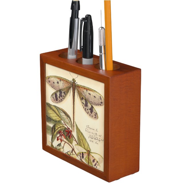 Dragonflies with Leaves and Fruit Desk Organizer (In Situ)
