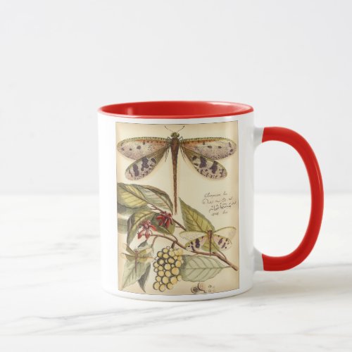 Dragonflies with Leaves and Fruit Mug