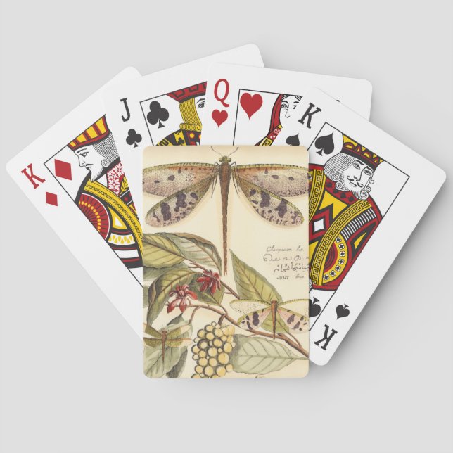 Dragonflies with Leaves and Fruit Poker Cards (Back)