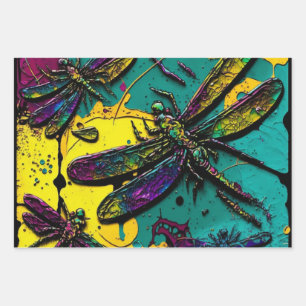 Dragonflies Wrapping Paper Sheets