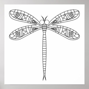 Dragonfly 1 Poster to Color